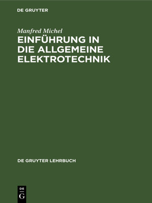 cover image of Einführung in die allgemeine Elektrotechnik